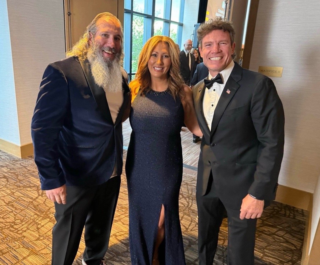 Retired Green Beret Herb Thompson,  Corrie Thompson, and Retired Green Beret Nate Boyer at MVP Gala 