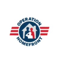 Operation Homefront logo with a house, a soldier, a family, and red stripes