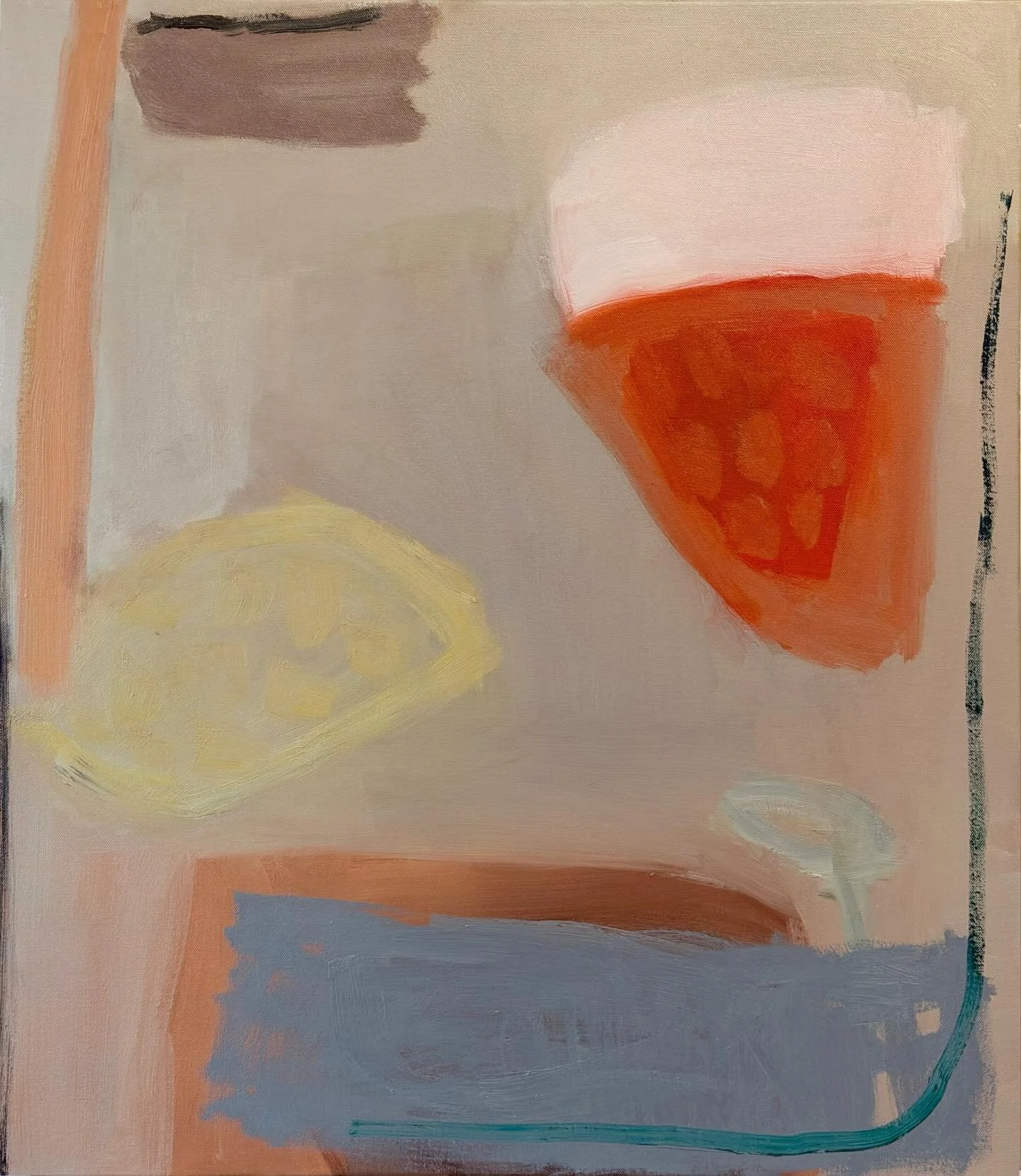 A quiet exchange with fire- from yellow to red 🔥  80 x 70 cm  #paintingoftheday  #chaharshanbesoori  #freeiran2026✌🏼🌎🕊️ #londonartgallery #newbeginnings