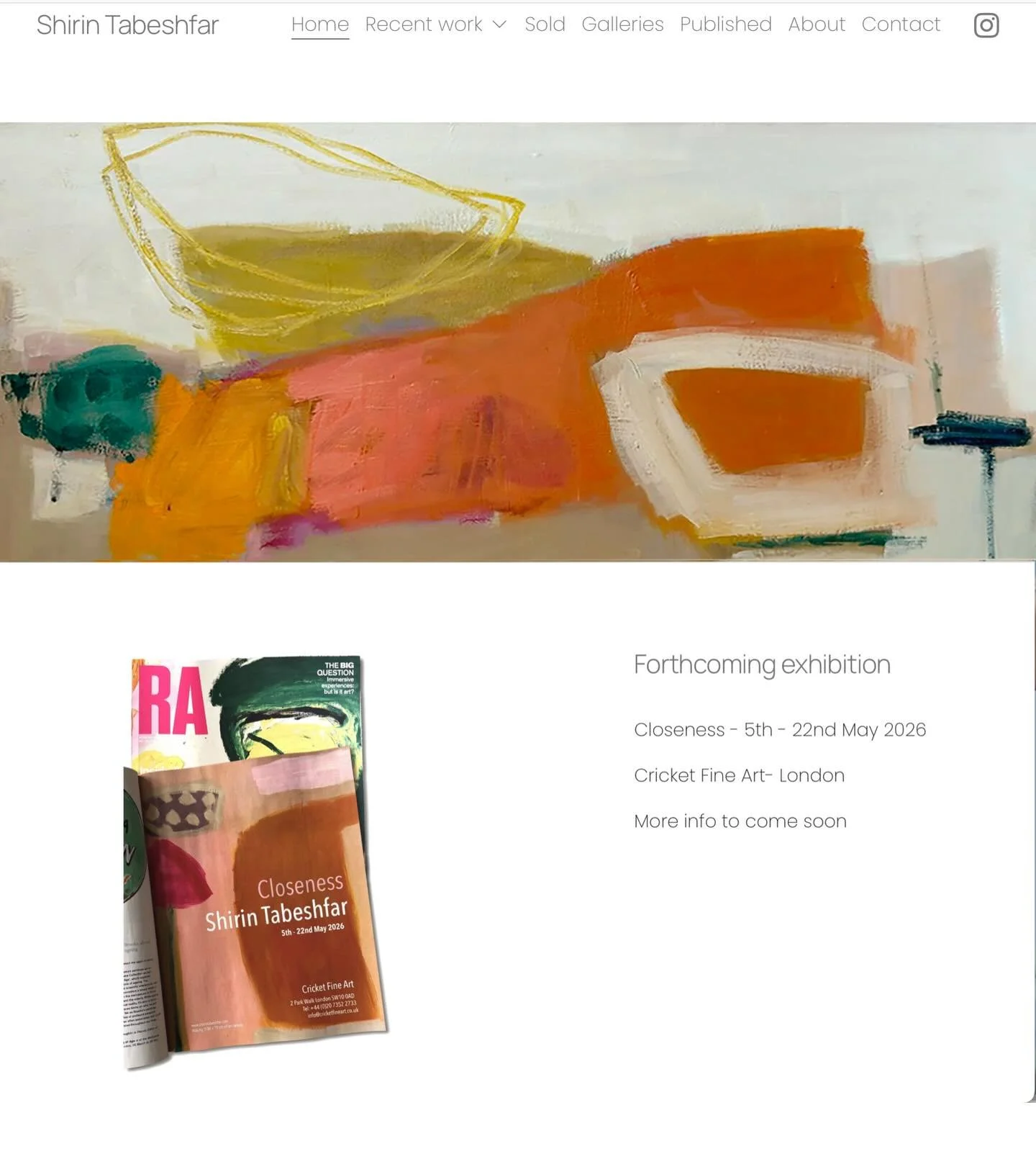 My new website is now live- 
Please have a look. If you&rsquo;d like to keep up with new pieces or get in touch, you can register via the website.
Link in bio.
#newwebsite #contemporaryart #abstractart #artcollector #artexhibitions