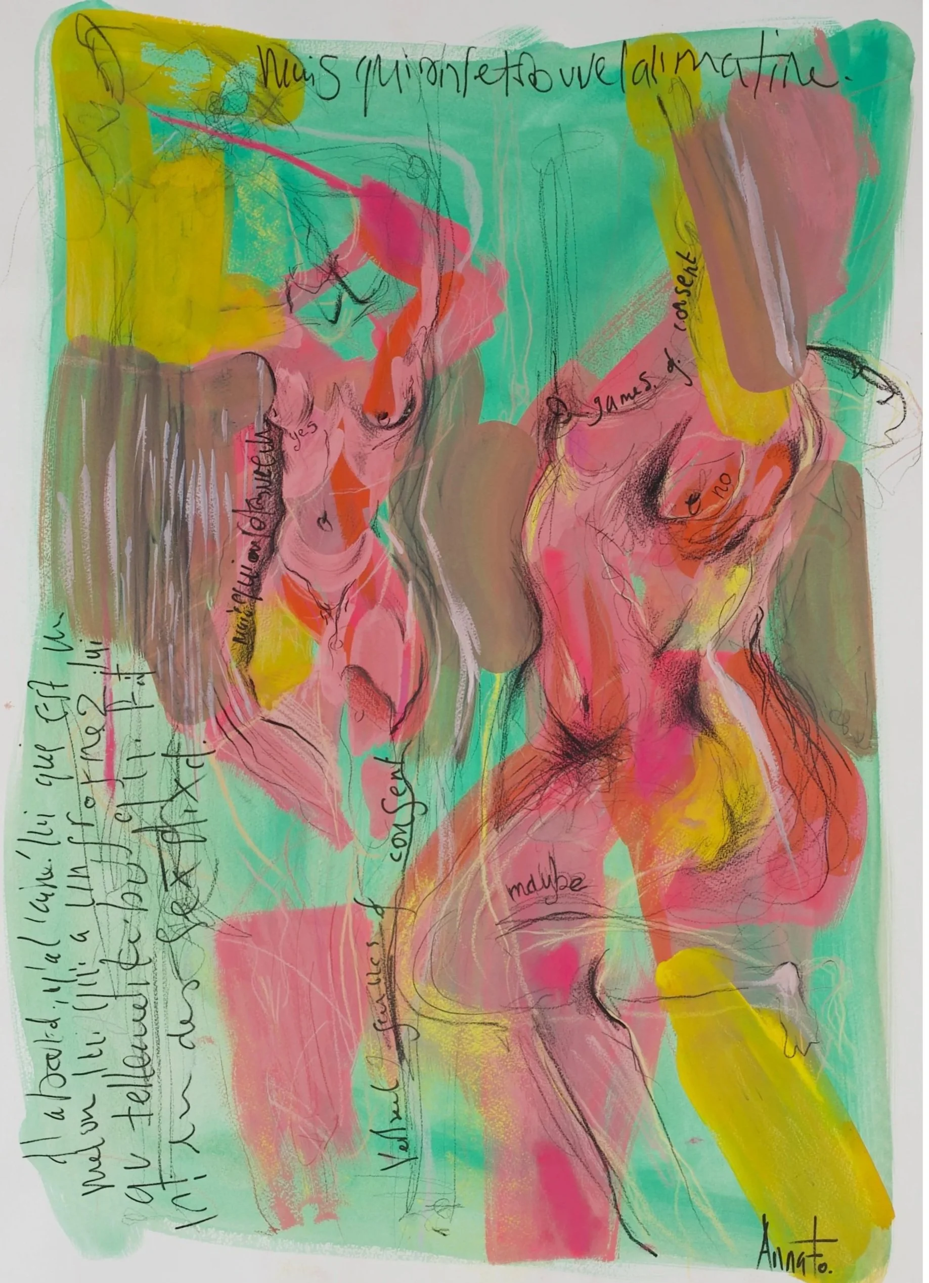 "Lemon Zest." 76X56 cm. Gouache & pencil on paper. 2025. 