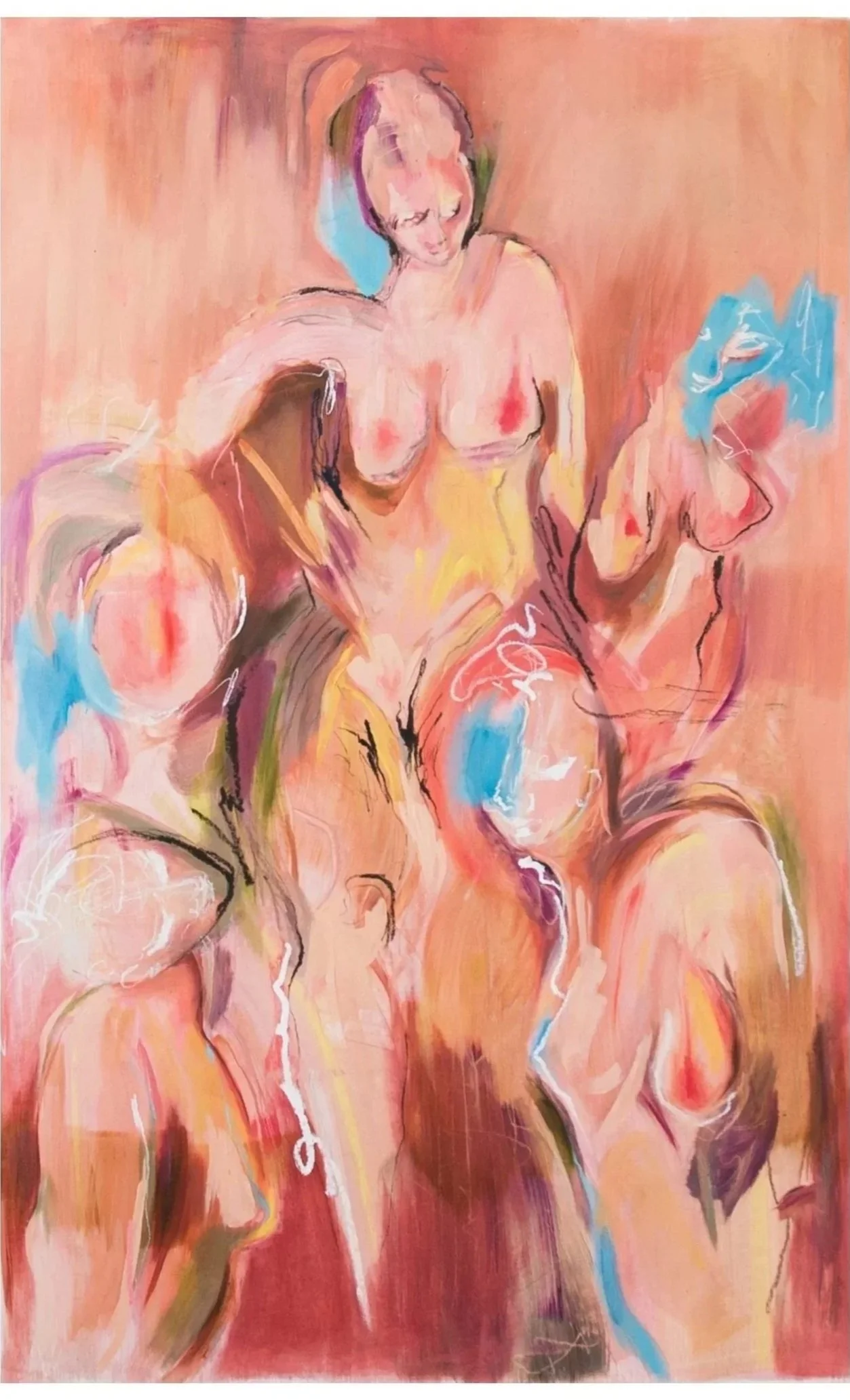  "All The Things She Said." 140x90 cm. Oil & oil stick on canvas. 2026. Sold. 