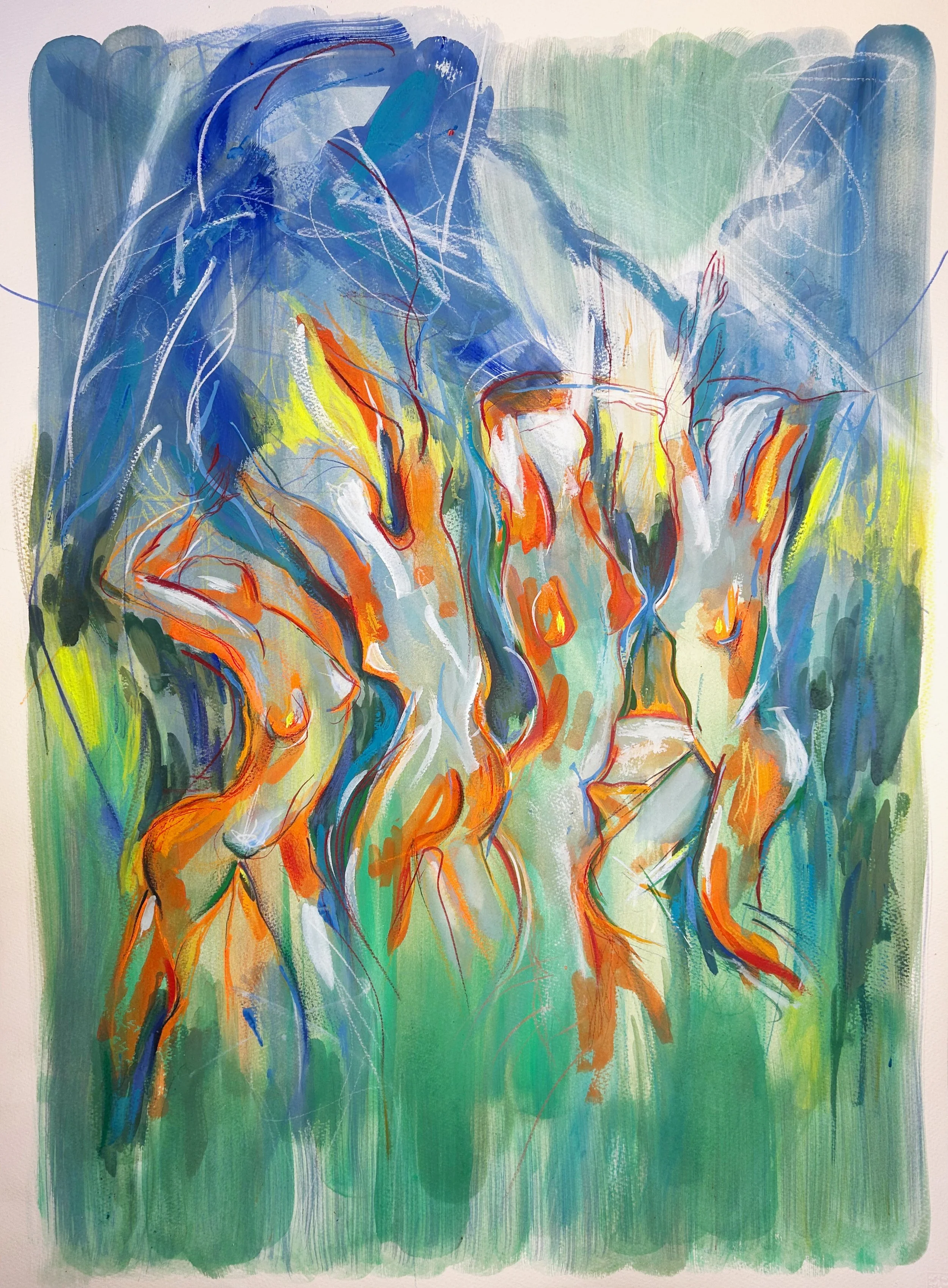 "Never Enough." 76x56 cm. Gouache & pencil on paper. 2025. Sold.