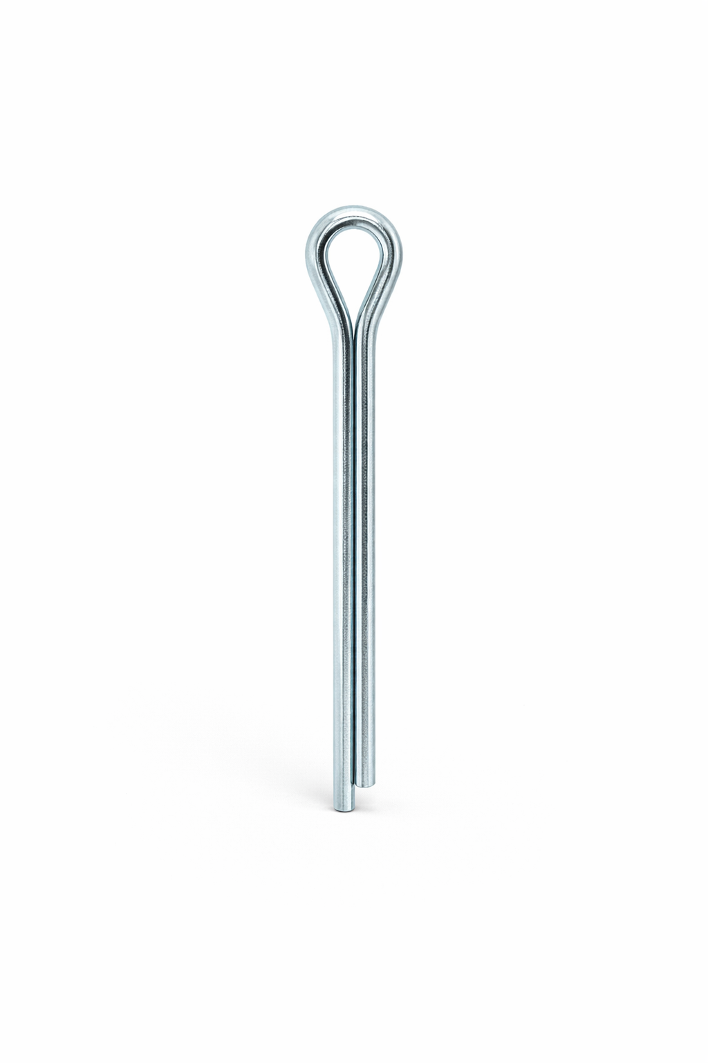 metal cotter pin or a nail with a looped top, isolated on a white background.