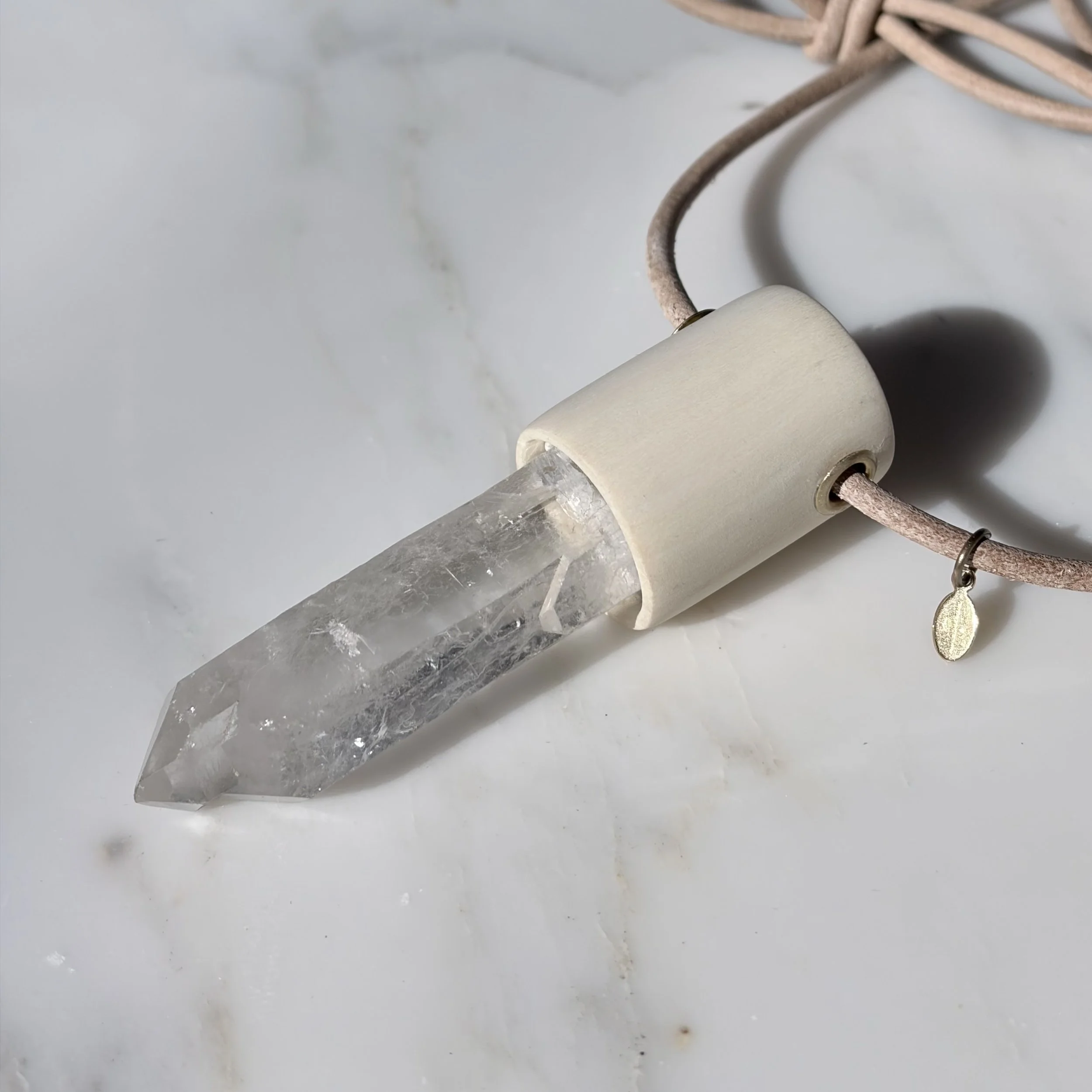 quartz & holly pendant