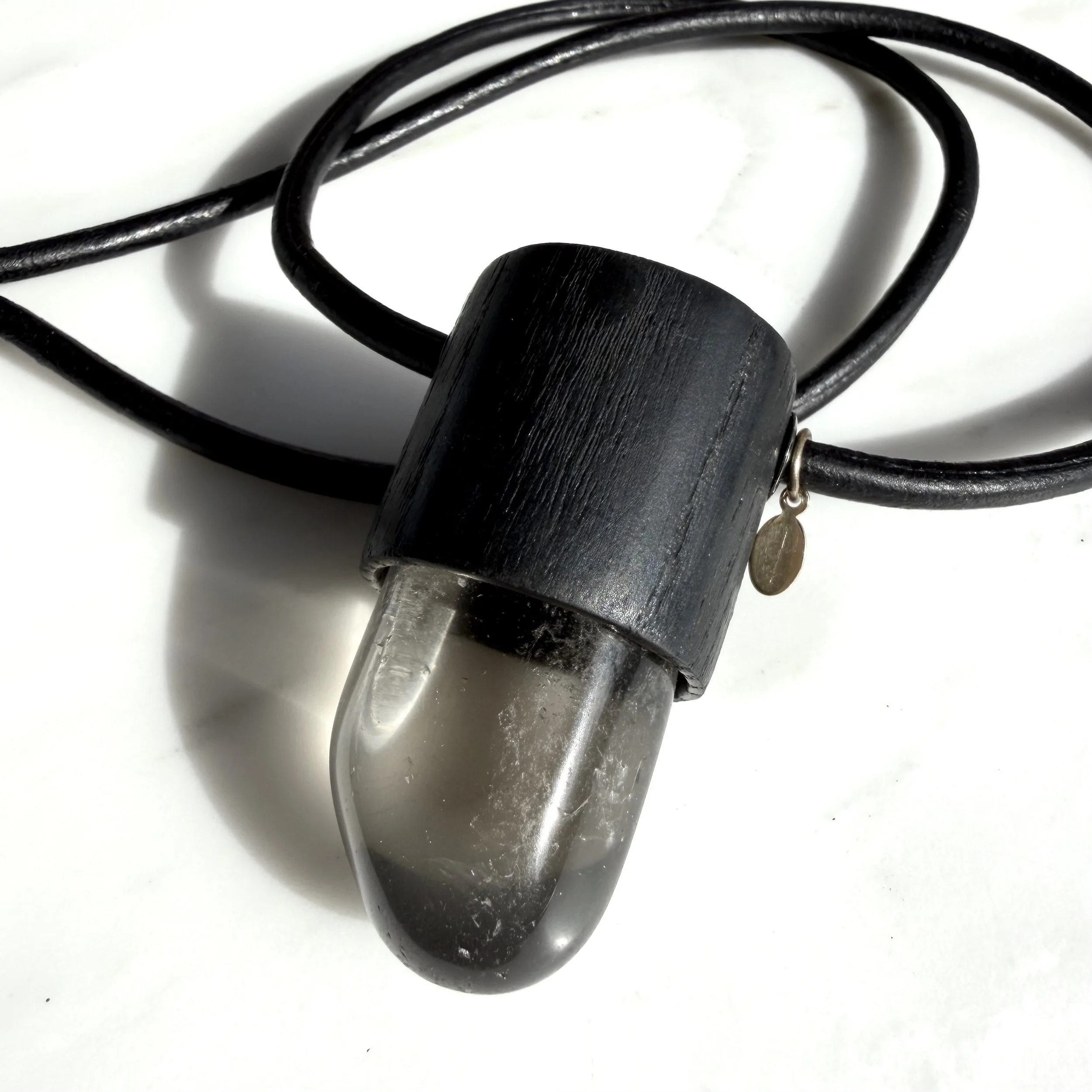smokey quartz & ash pendant