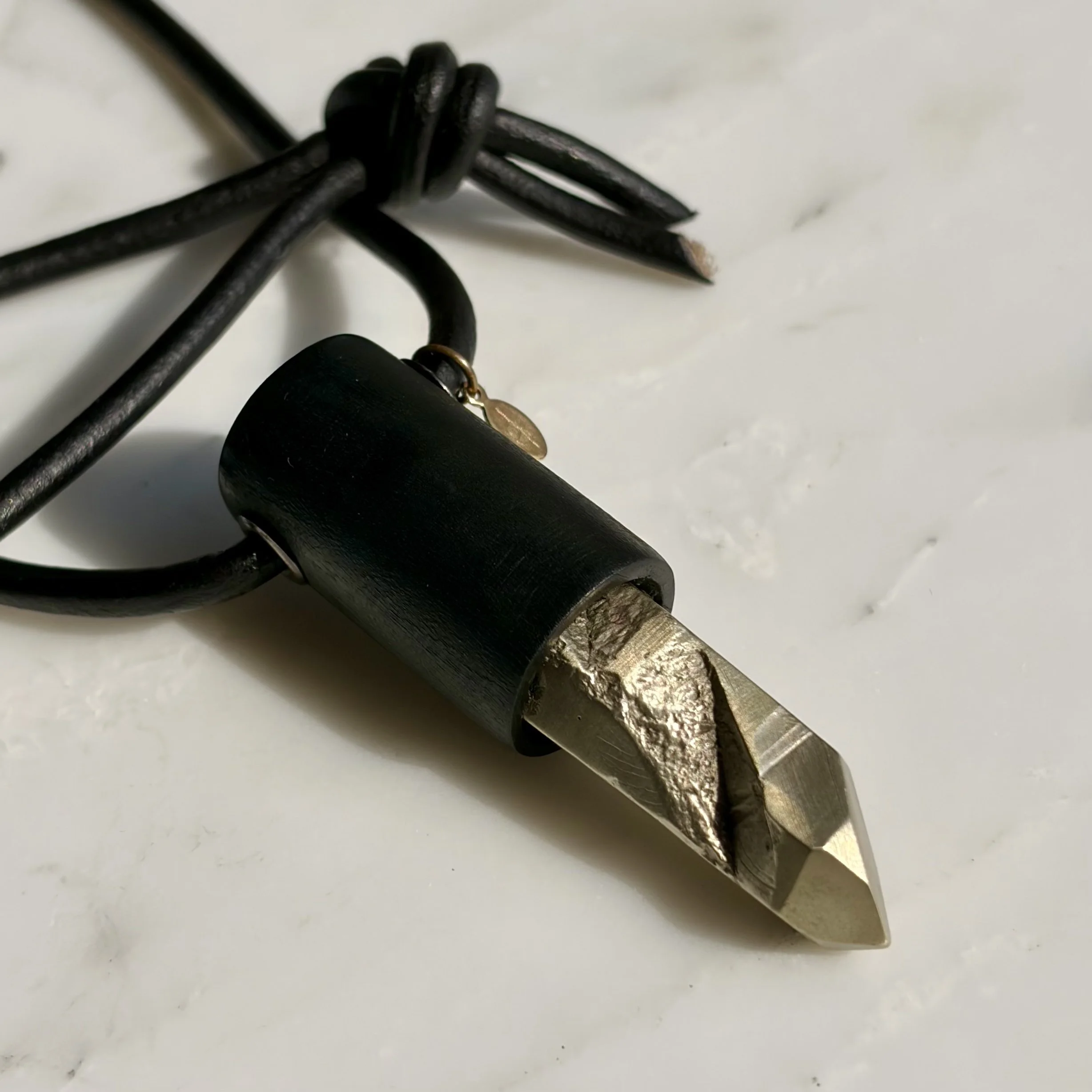 white brass crystal pendant