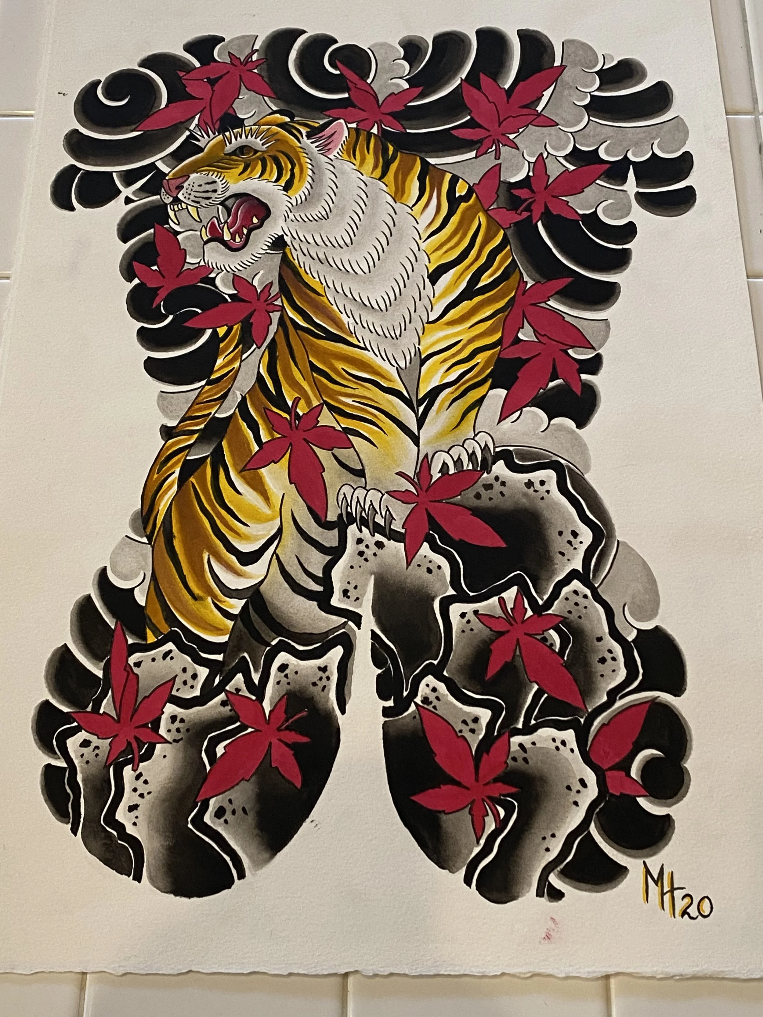 Japanese Tiger Backpiece Design