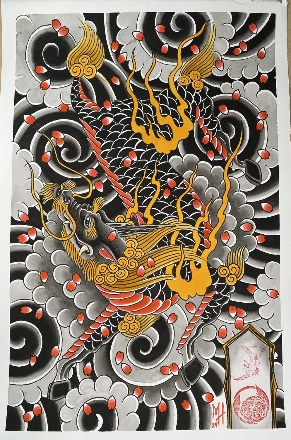 Japanese Kirin Painting and Tattoo Meaning
