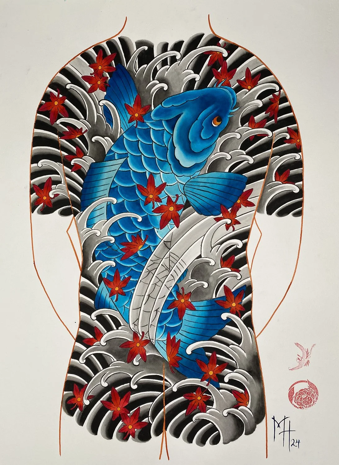 Japanese Koi Tattoo Painting by Marco