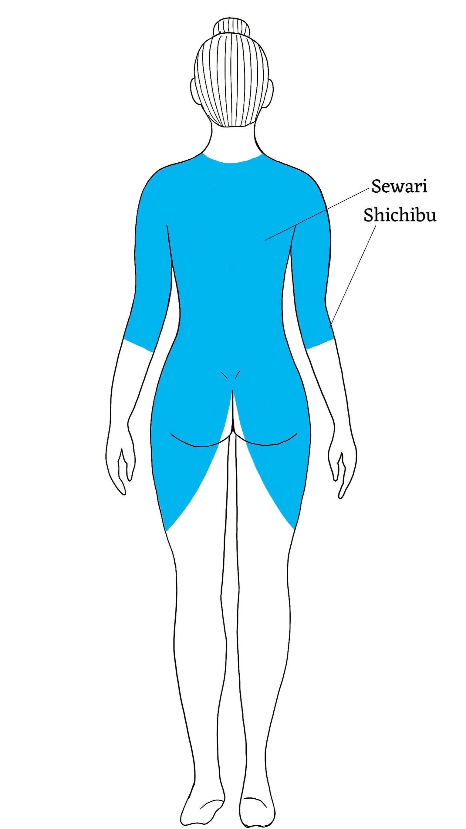 Sewari in the name for a Japanese Backpiece Tattoo that splits at the lower back in an angle toward the outside of the thighs