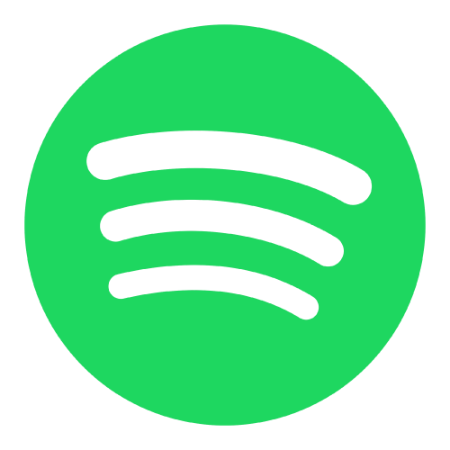 Green Spotify logo with black curved lines