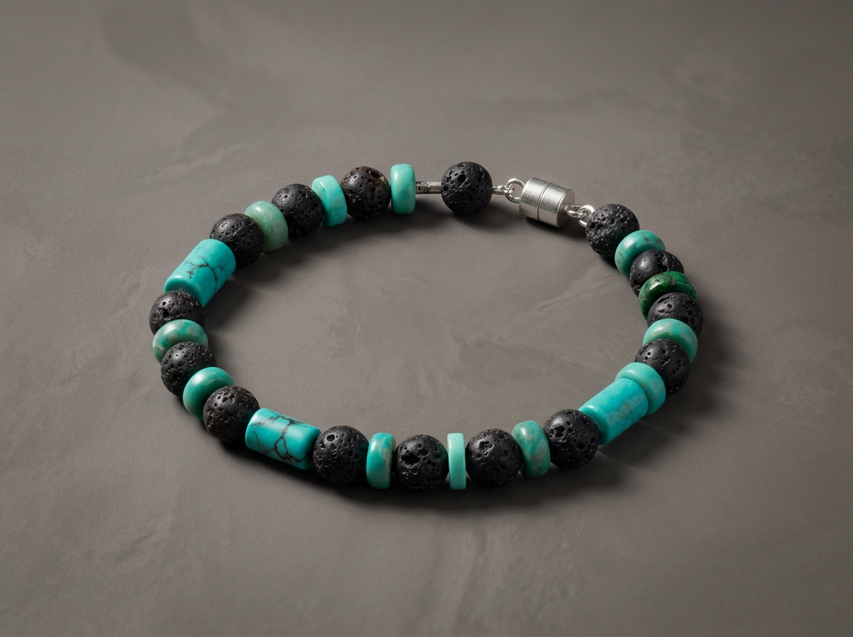 The Long Ramble // Lava Rock & Turquoise Bracelet