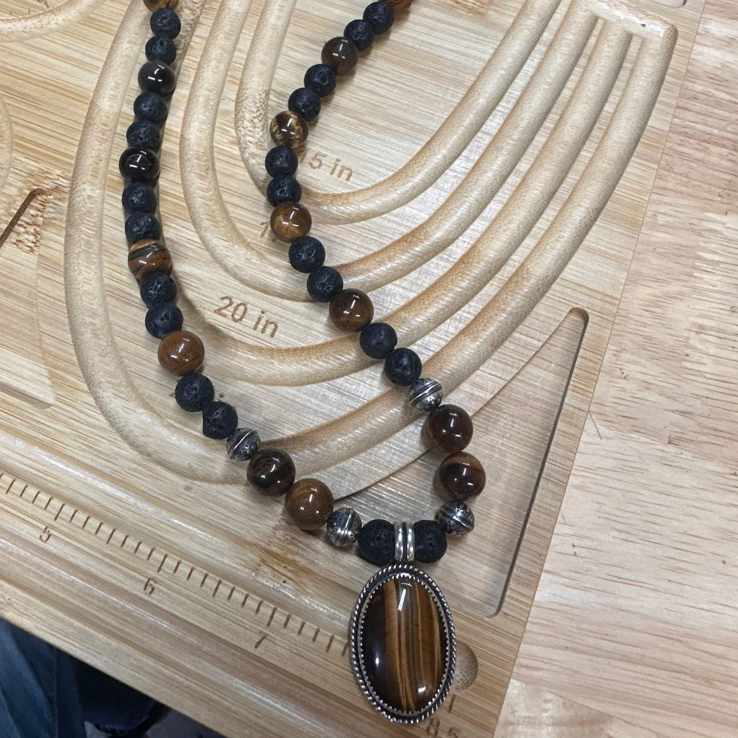 Ember & Ash // Tiger’s Eye & Lava Rock Necklace