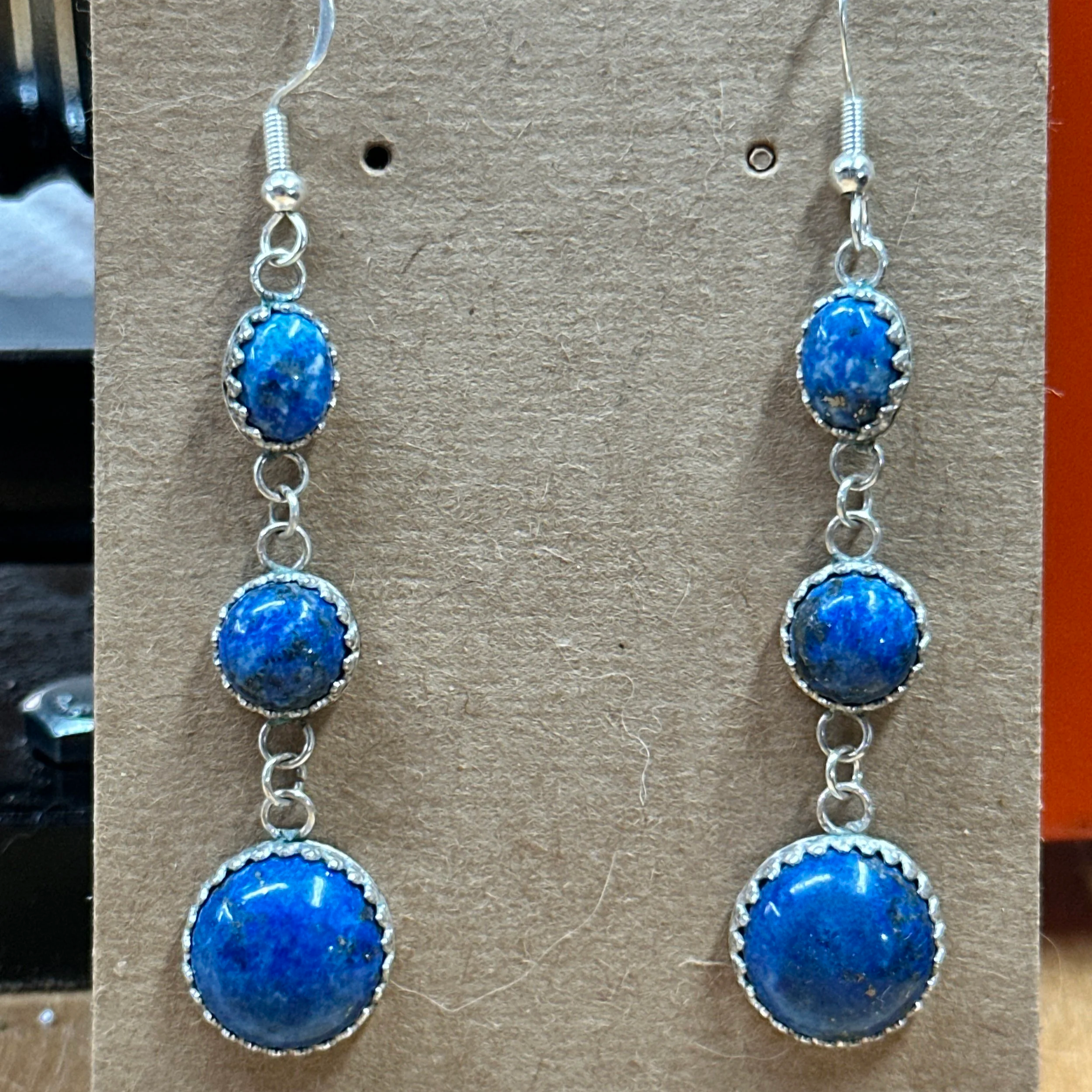 The Triple Truth // Three-Tier Denim Lapis Earrings