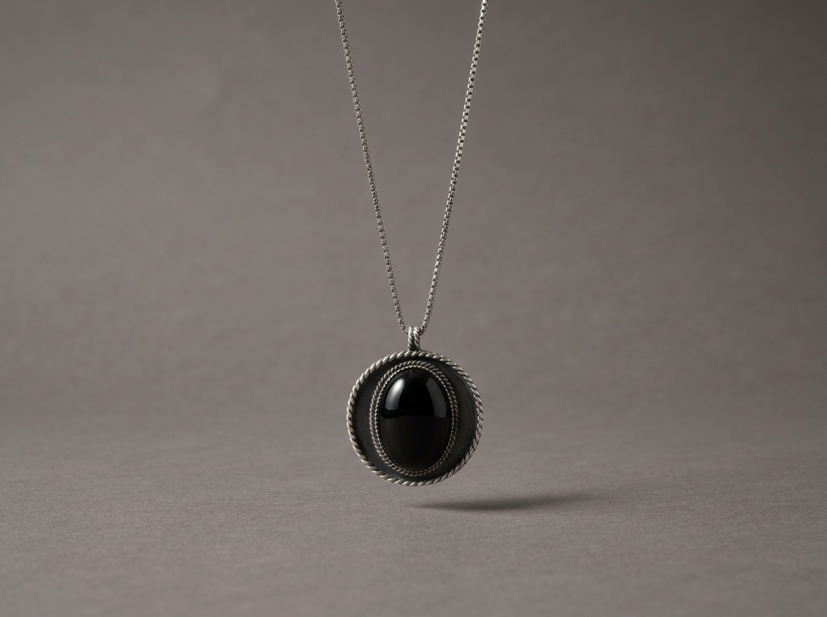The Dark Horse // Onyx Shield Pendant Necklace