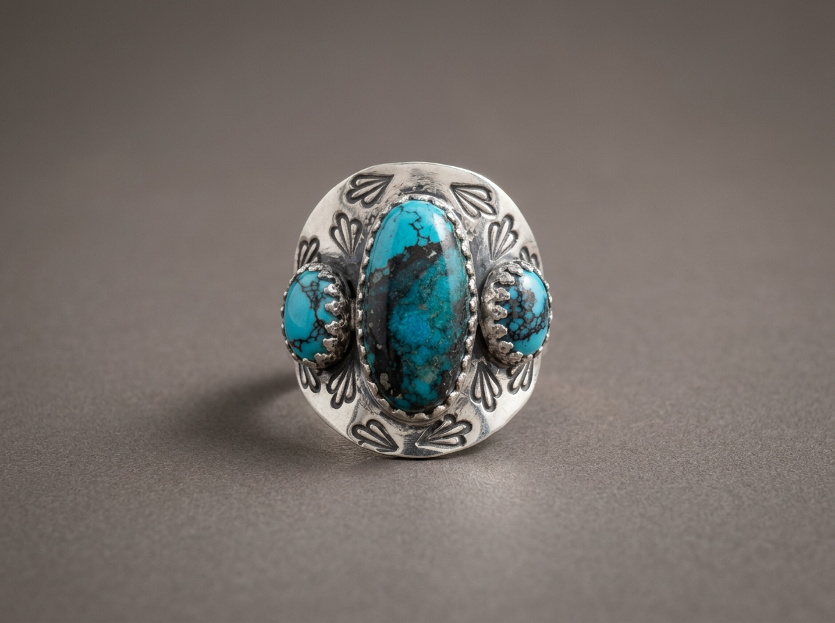 The Traveler // Sterling Turquoise Statement Ring