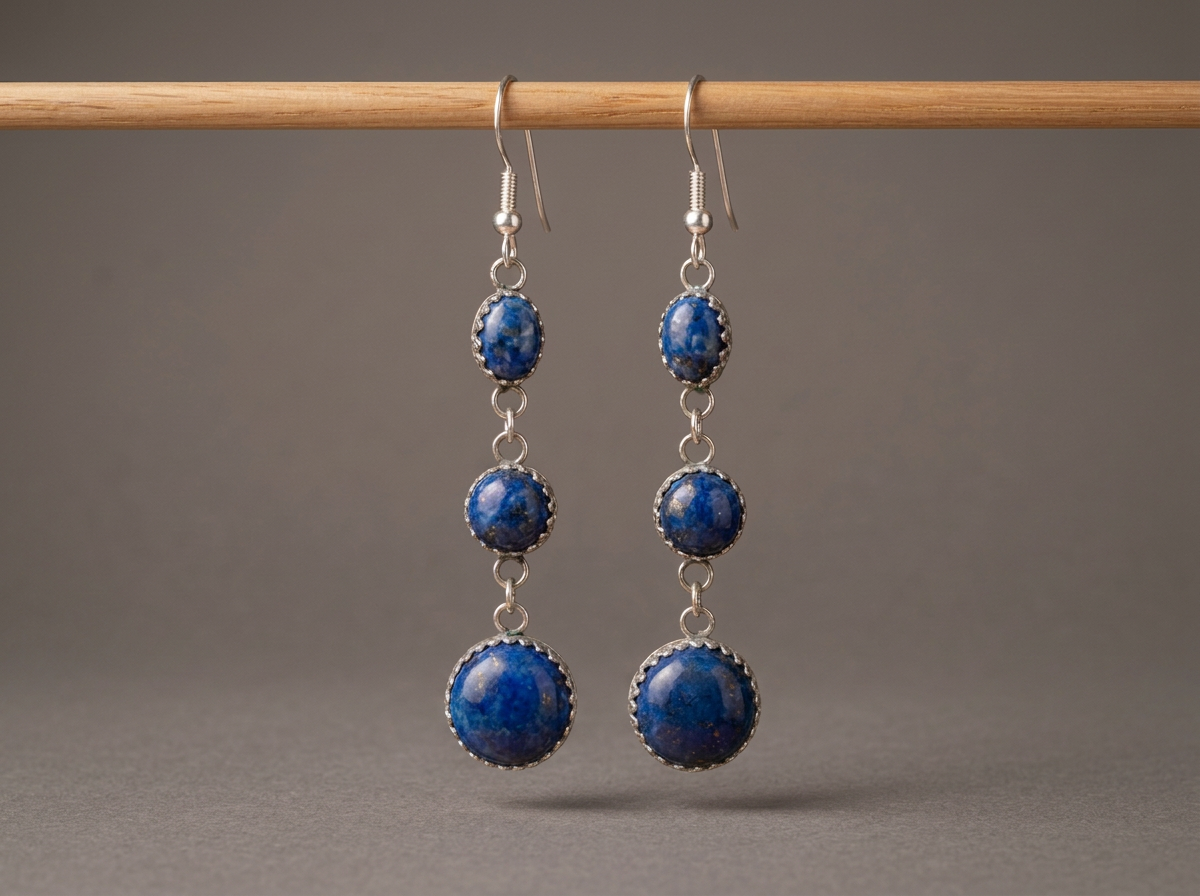The Triple Truth // Three-Tier Denim Lapis Earrings