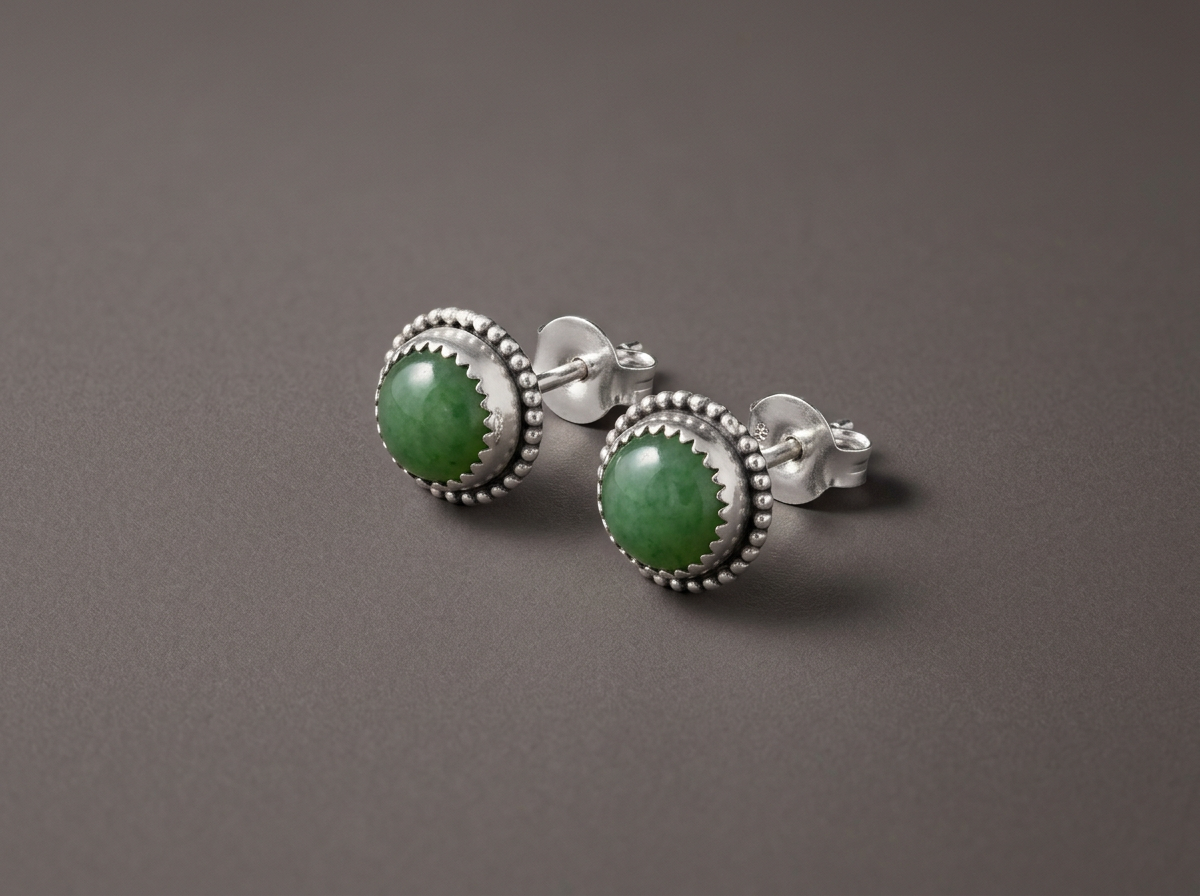 The Anchor Points // Jade Shield Studs