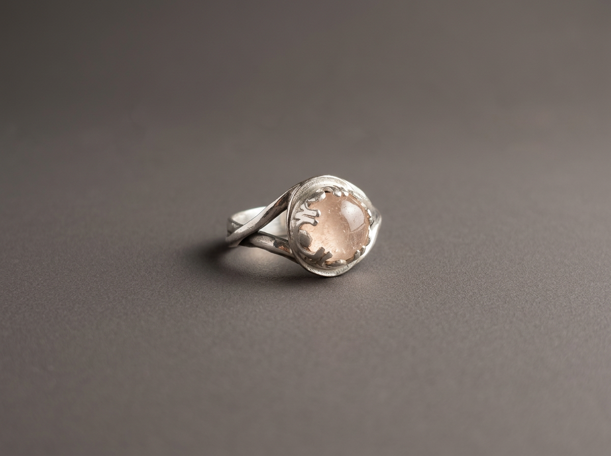 The Graceful Heart // Morganite & Twisted Split Band Ring