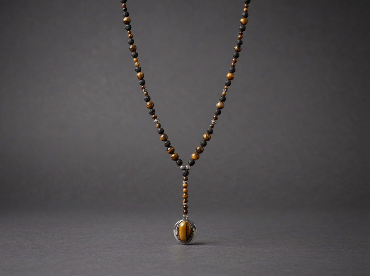 The Unshaken Will // Beaded Tiger's Eye Lariat