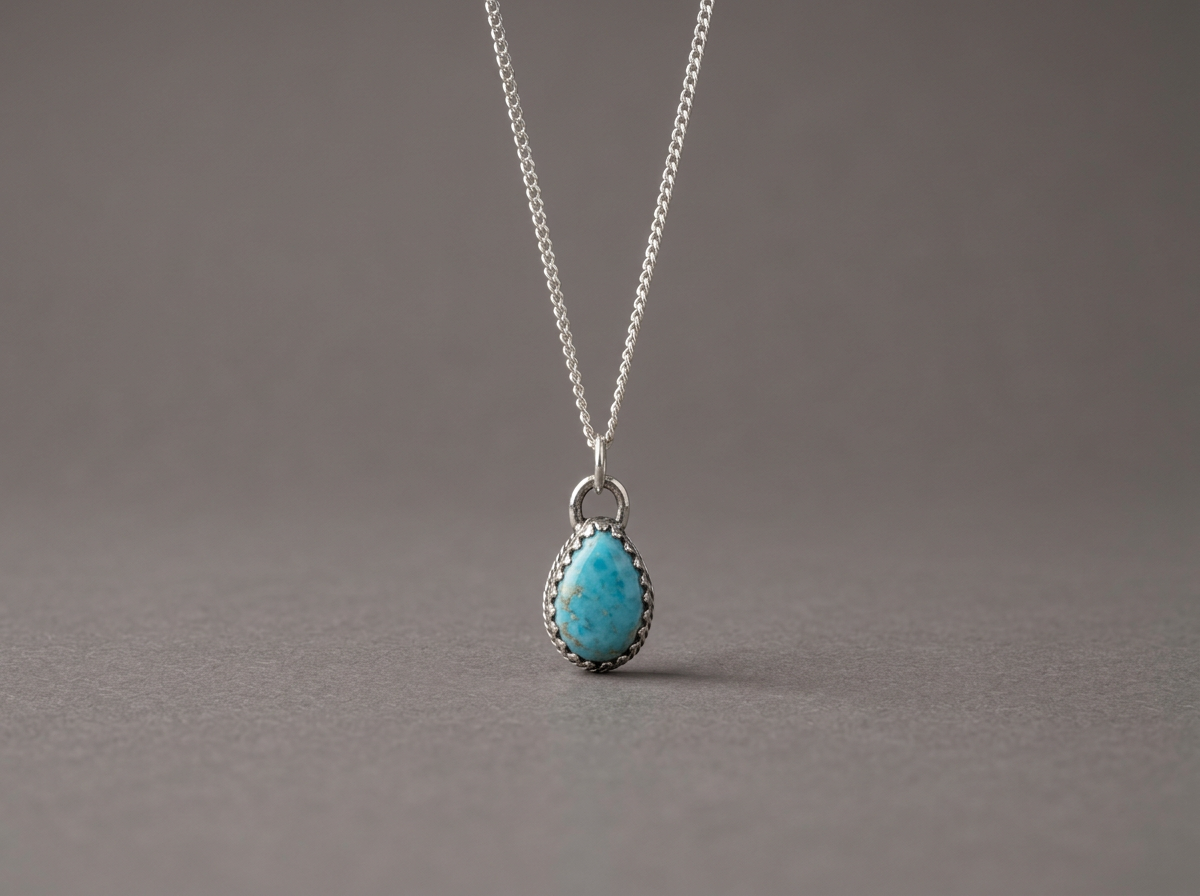 The Tidewater // Petite Larimar Teardrop Necklace