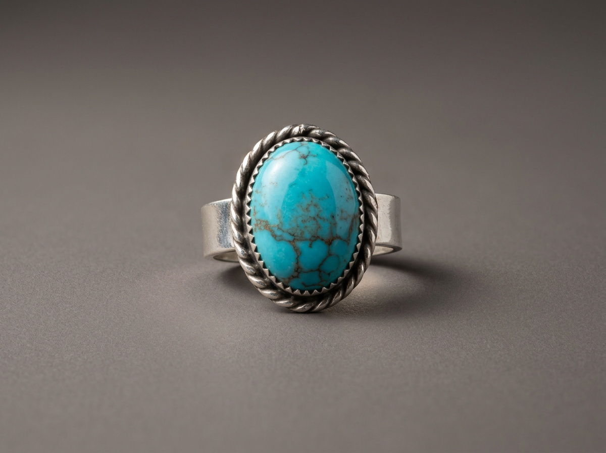 The Ramblin' Rose // Wide Band Turquoise Ring