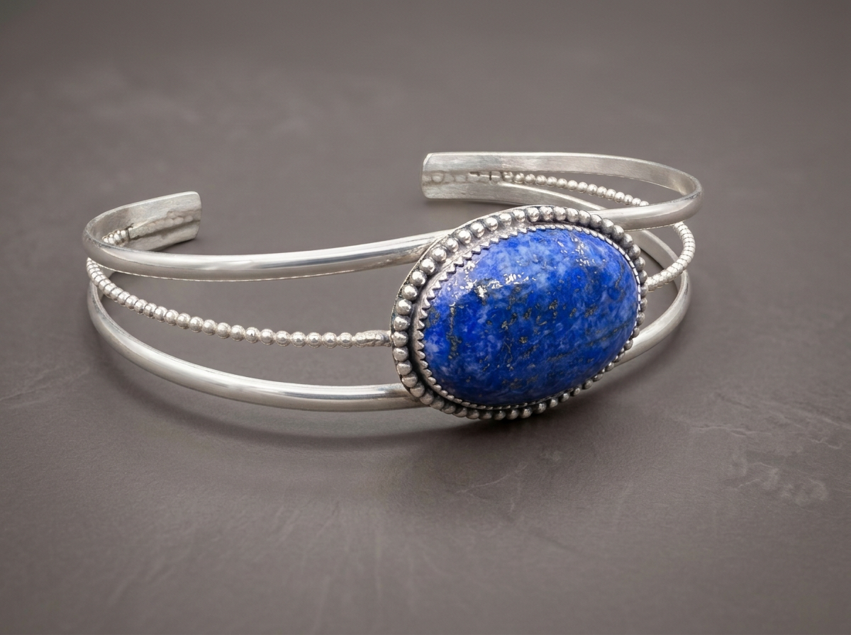 Inner Vision // Denim Lapis Fine Cuff