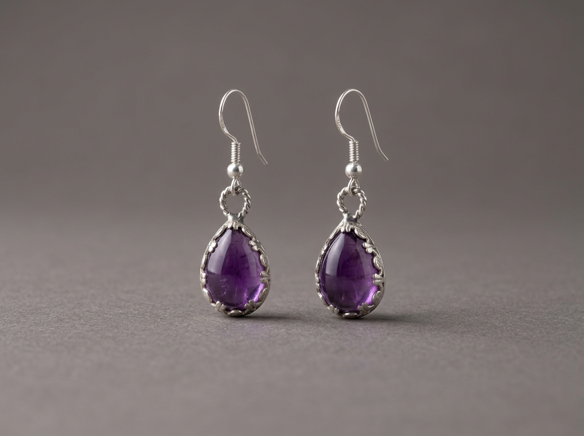 The Sovereign Grace // Sterling Amethyst Teardrop Earrings