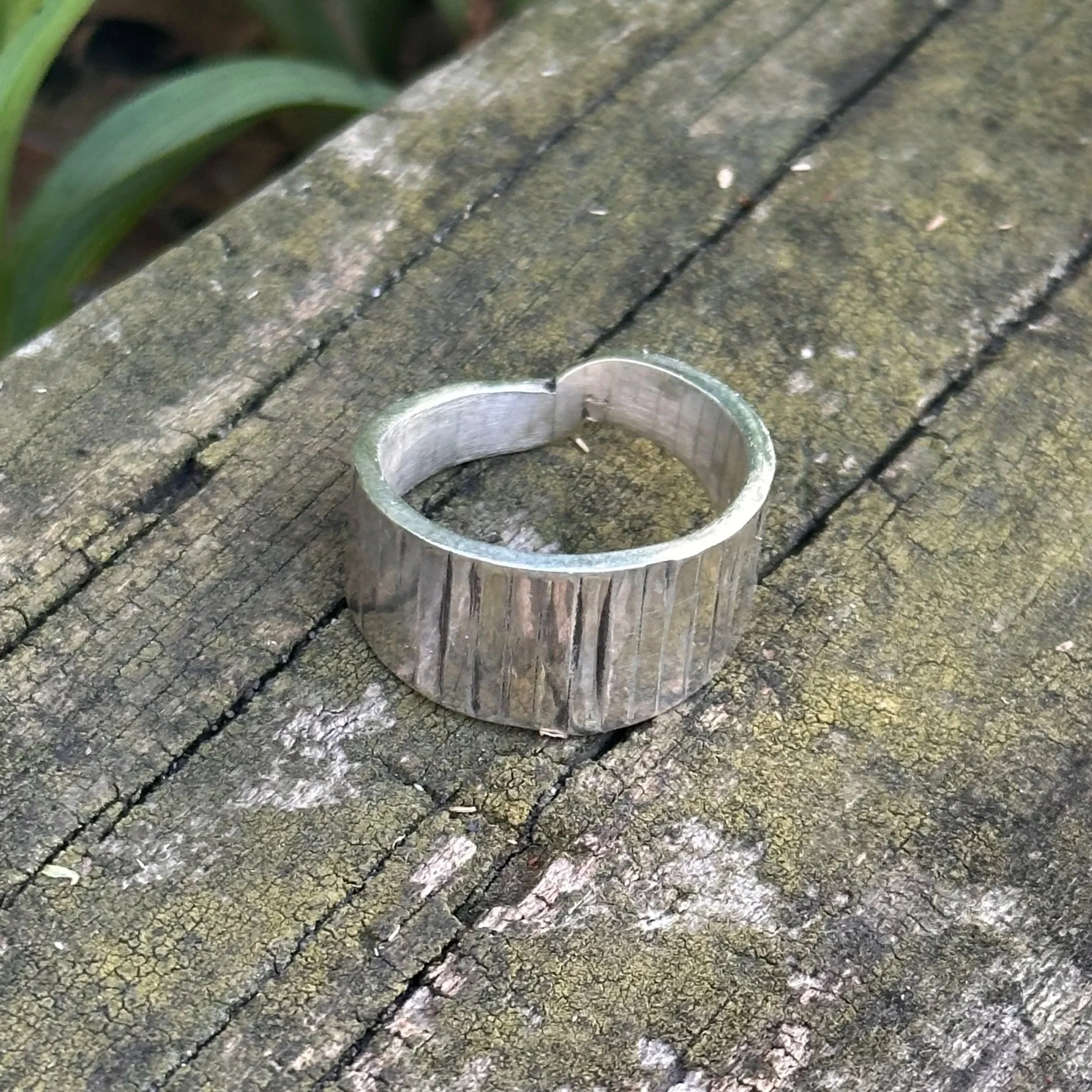Ironwood // Textured Statement Band - Size 10