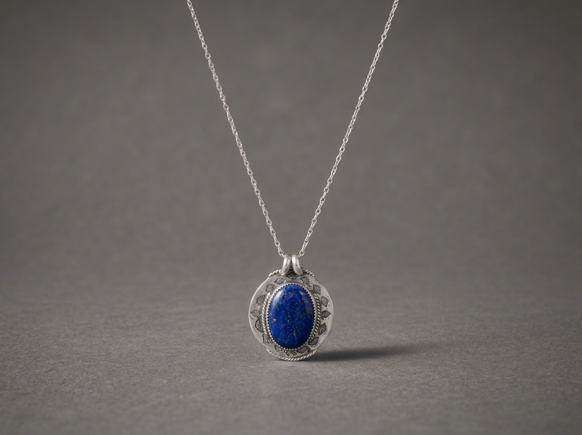 The Seer's Sigil // Third-Eye Stamped Lapis Lazuli Pendant Necklace