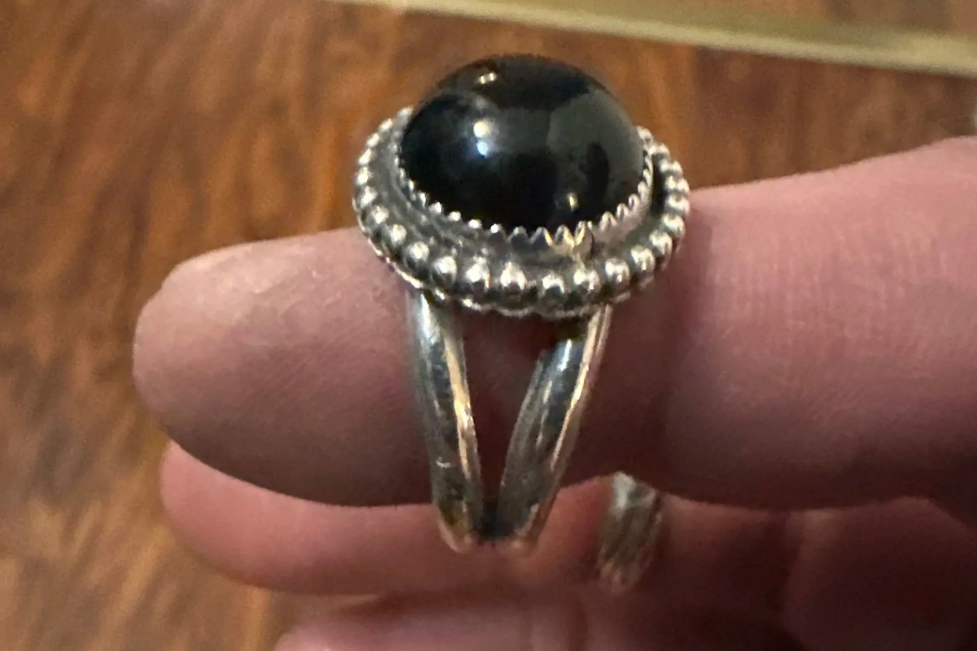 Diverging Paths Onyx Statement Ring  with diverging band