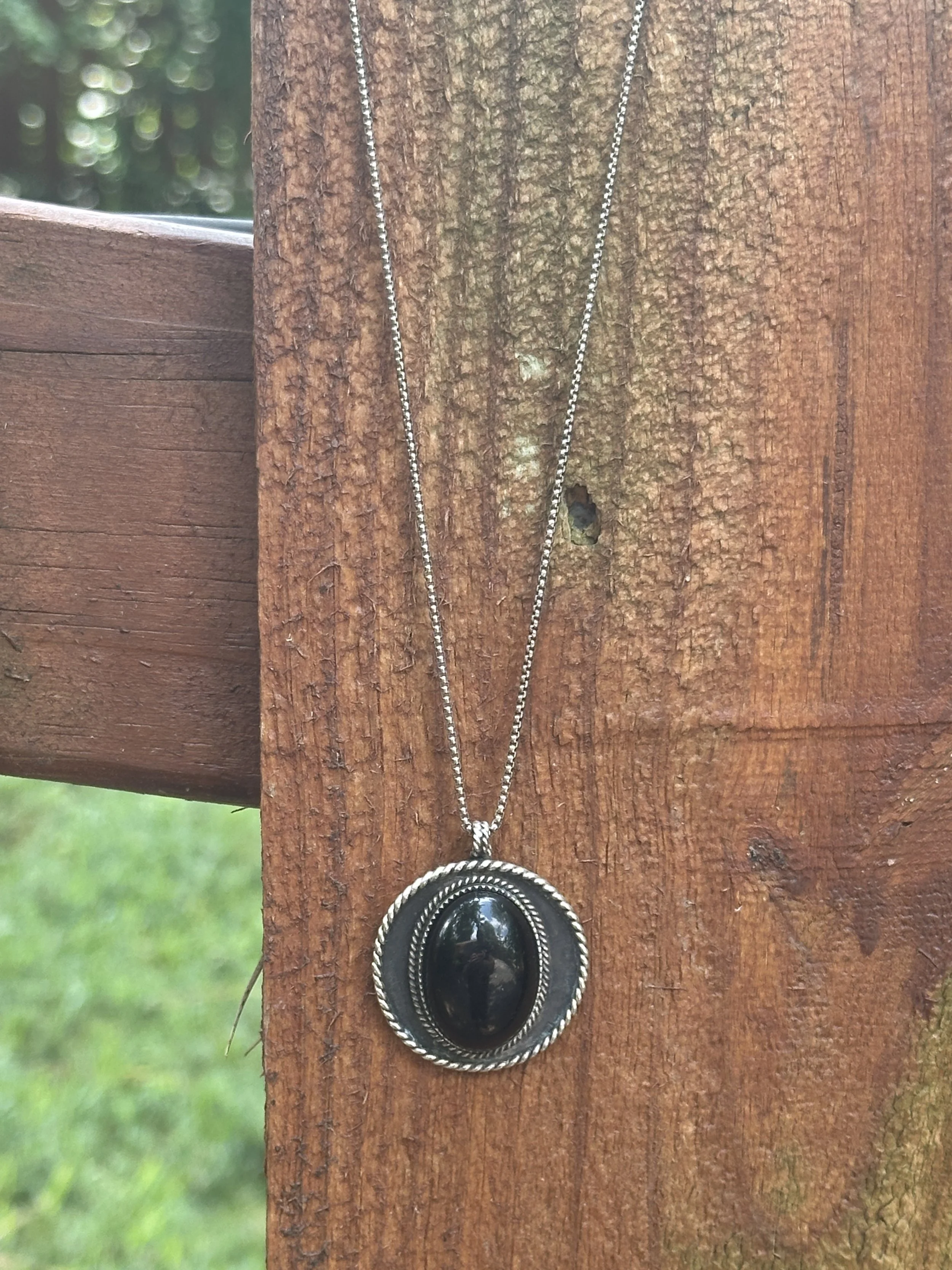 The Dark Horse // Onyx Shield Pendant Necklace