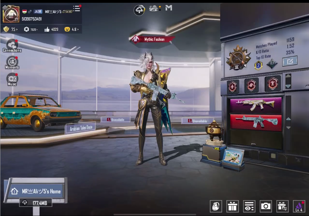 M416 Glacier lvl 7, UMP Marin lvl 4