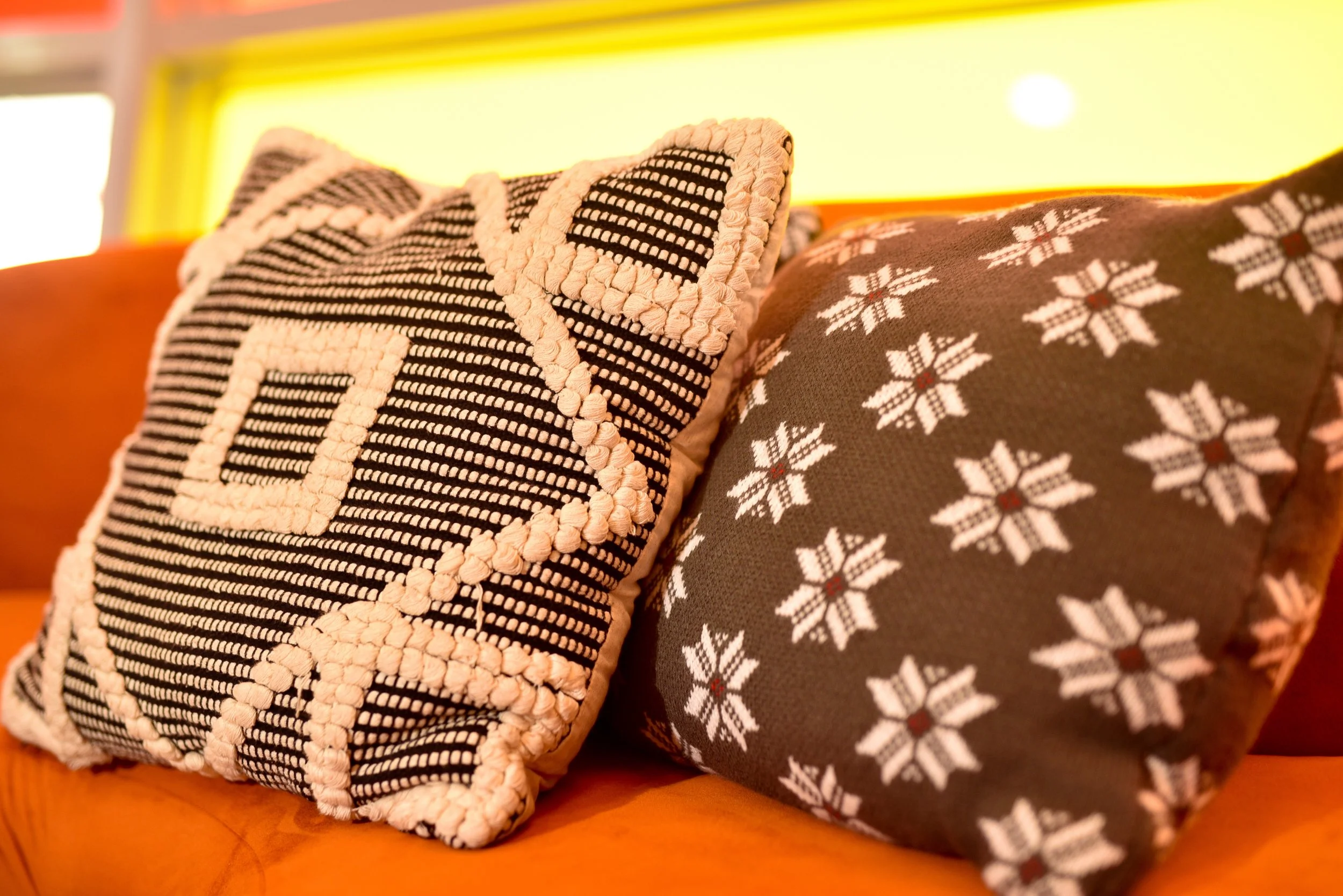 Texture elements introduced to humanize corporate environment 
