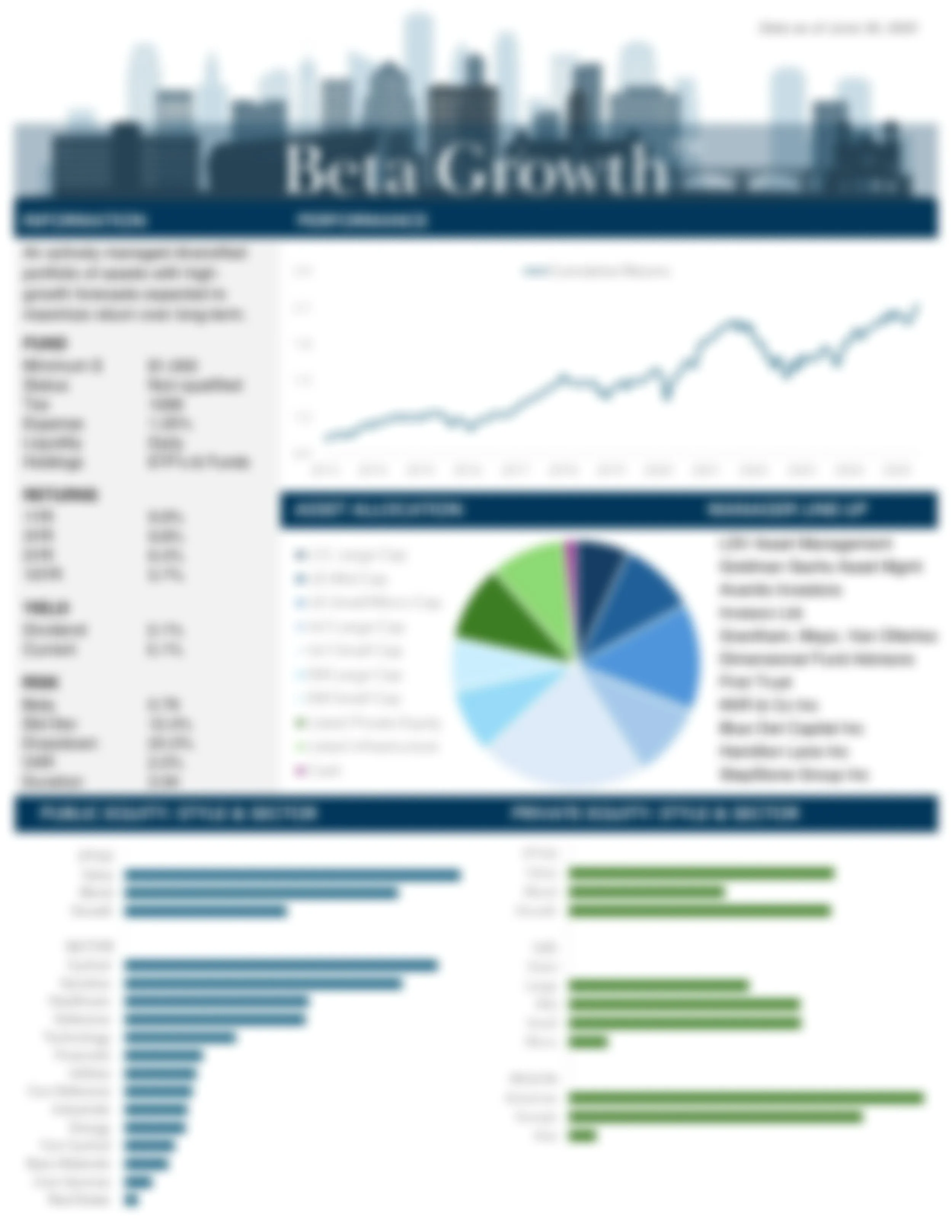 blurred image of Beta Growth™ factsheet