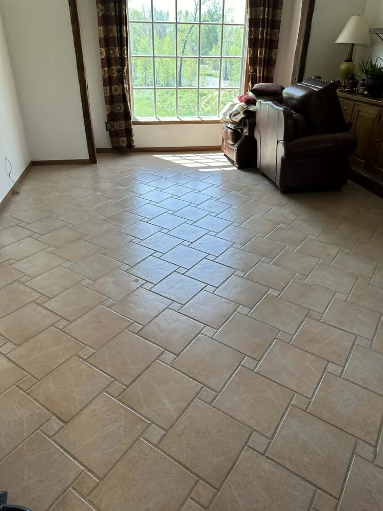 Tile and grout steam cleaning in a Bozeman kitchen