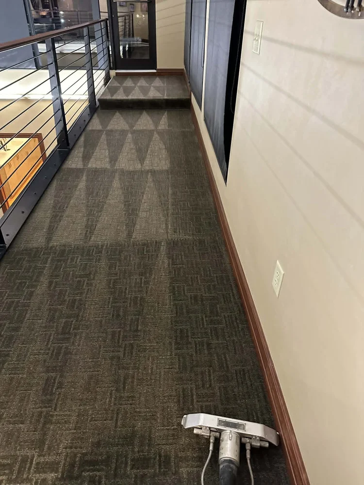 Truck-mounted carpet cleaning in a Bozeman home