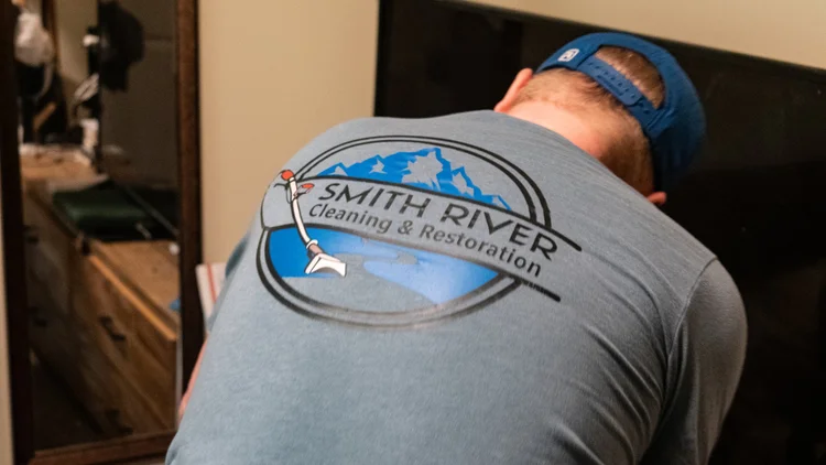 Upholstery cleaning on a living room sofa in Big Sky