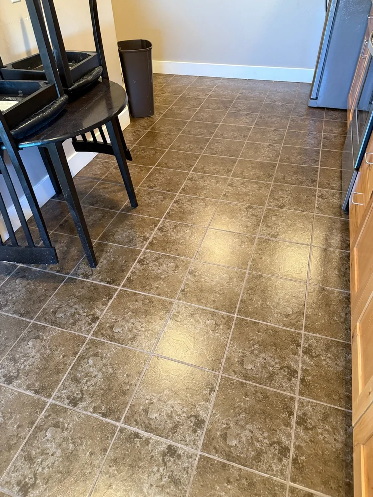 Tile and grout steam cleaning in a Bozeman kitchen