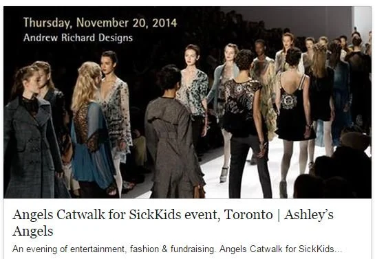 Models walking on runway during Angels Catwalk for SickKids event in Toronto, November 20, 2014.