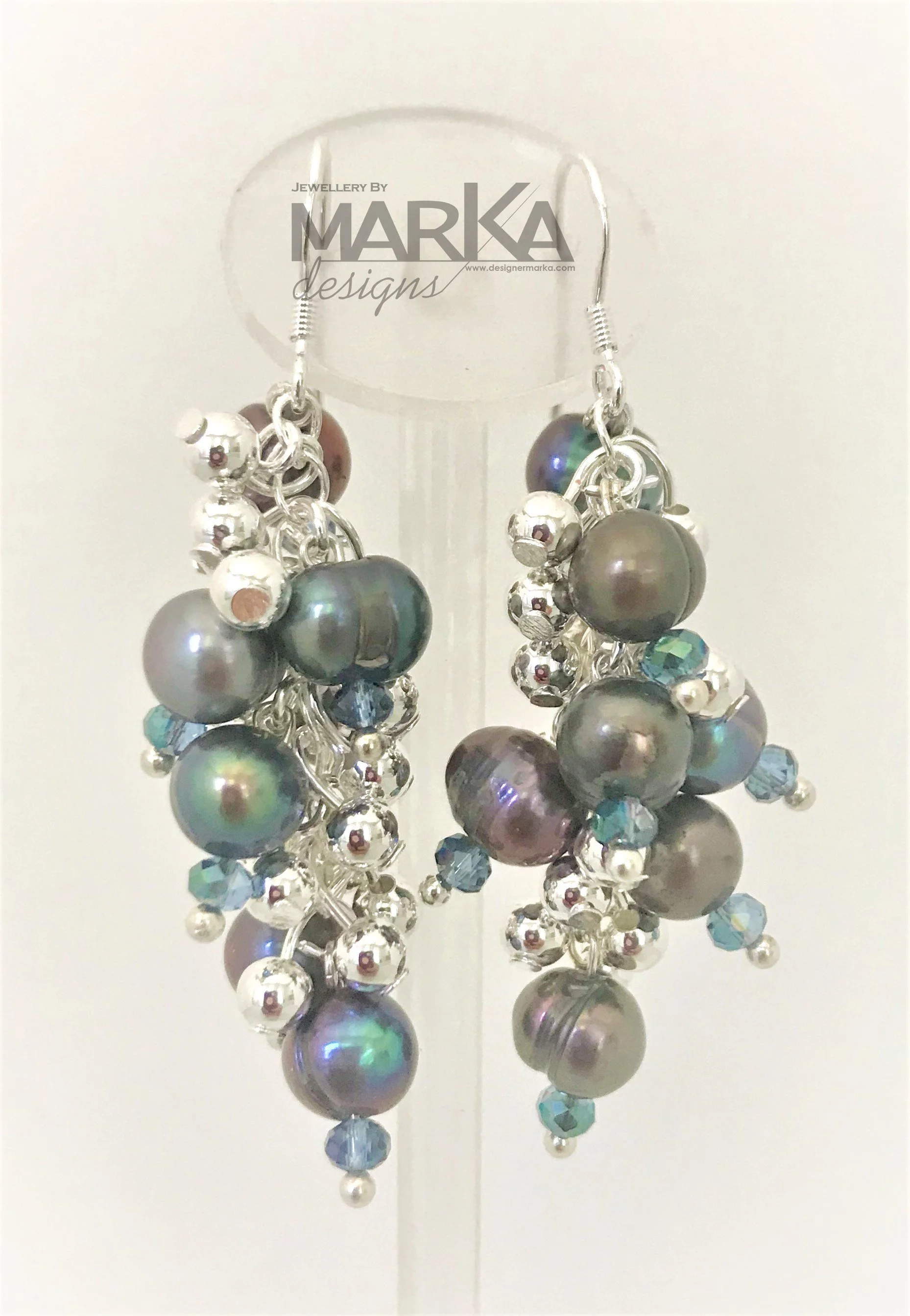 Exquisite Pearl & Crystal Cluster Earrings