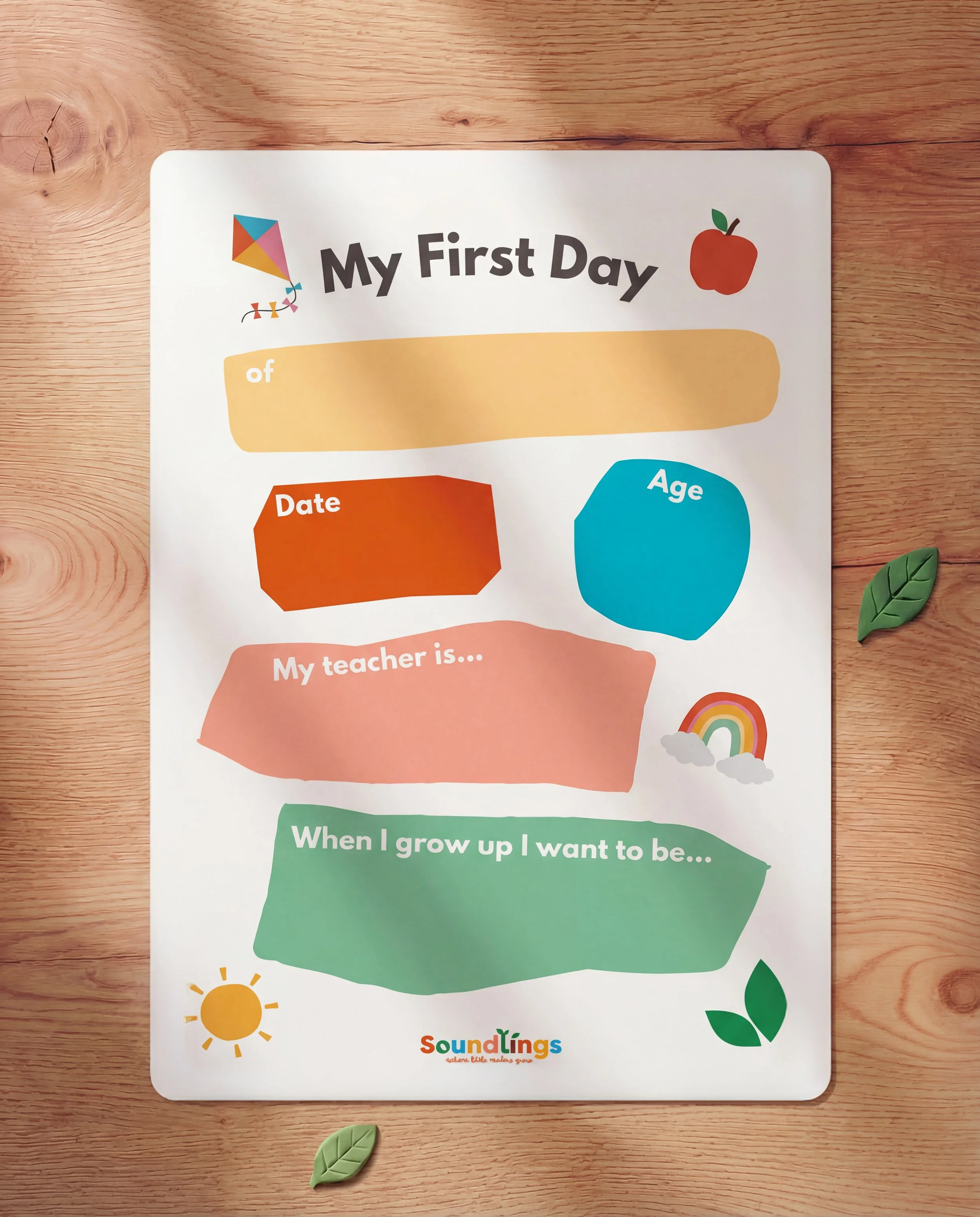 'My First Day' Sign