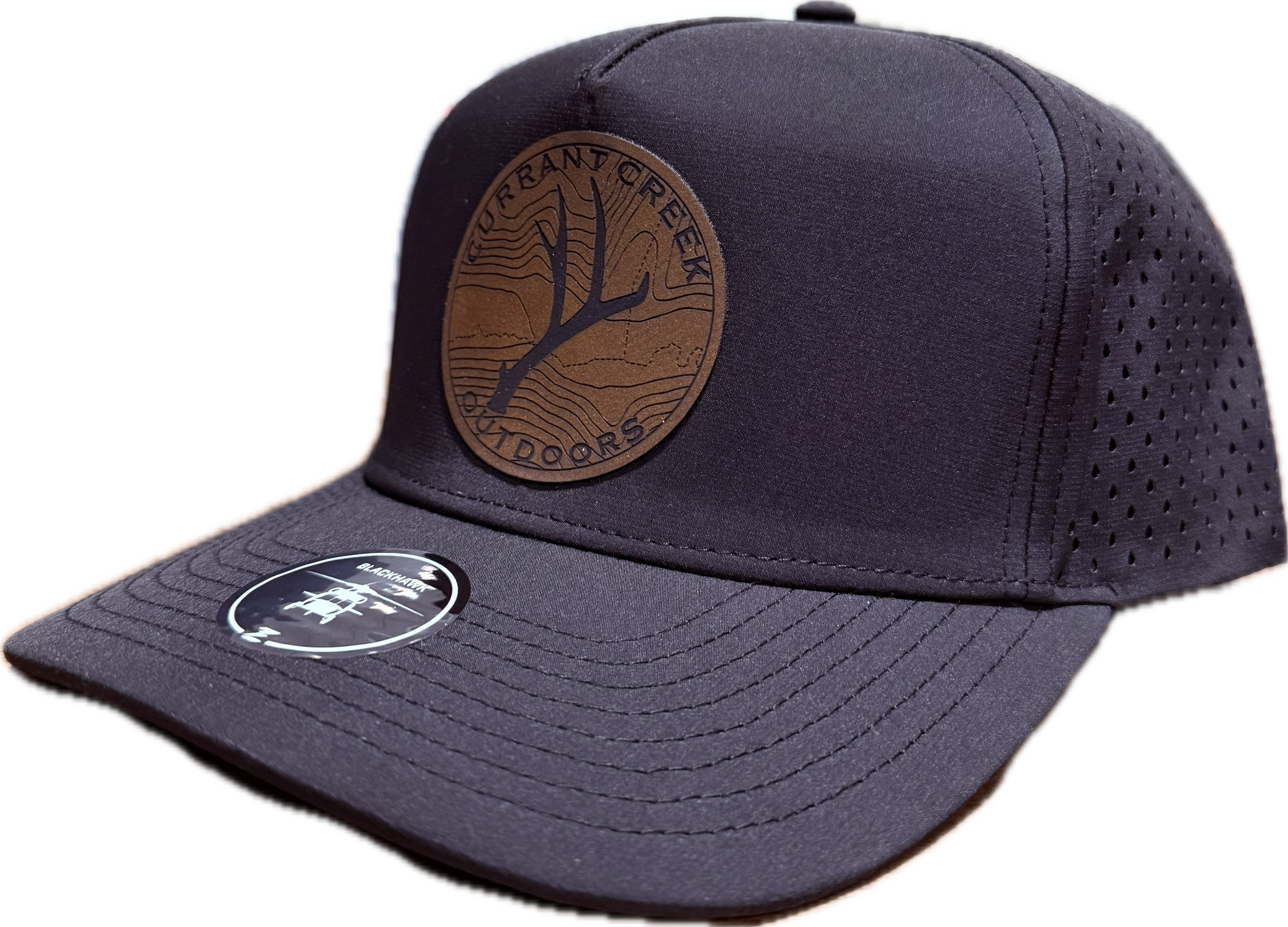 Black Perforated Snapback