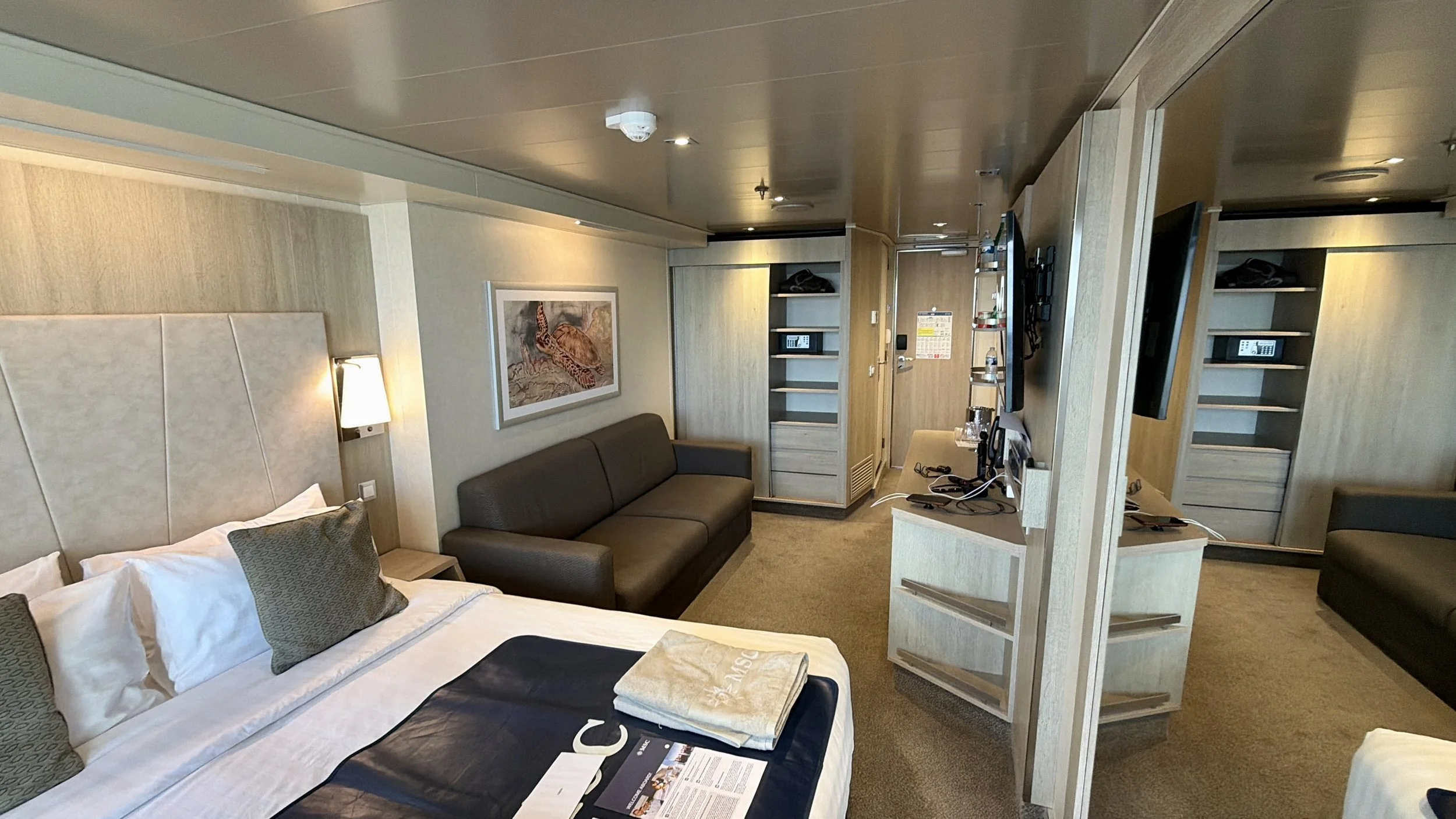 MSC Seashore cruise ship cabin with balcony