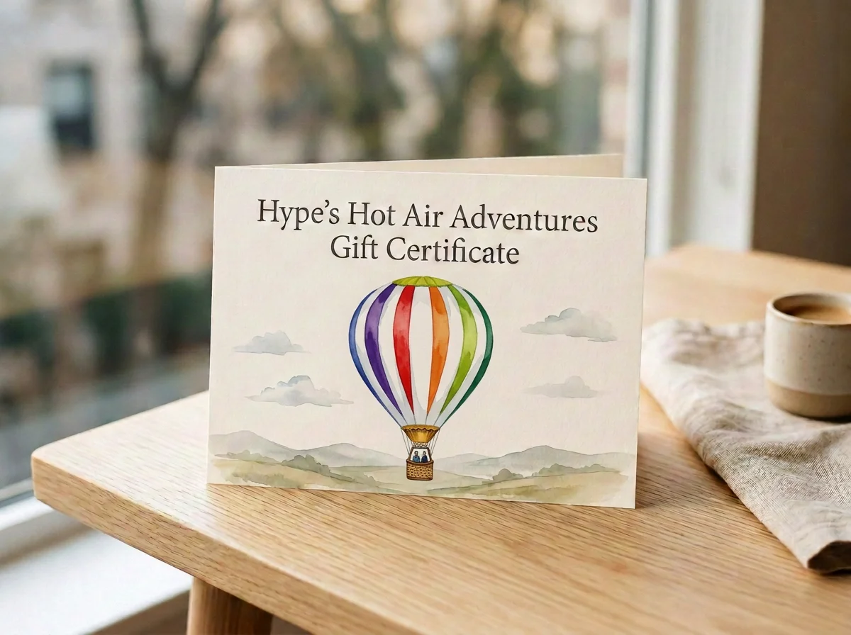 Hot Air Balloon Ride Gift Certificate