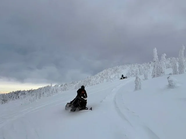 Snowmobiling Ingersol Mountain near Nakusp BC. Photo by Alexandra Trenholm