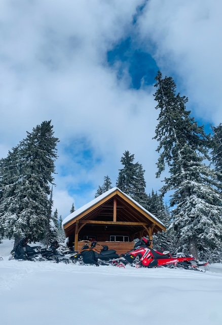 Ingersol cabin accessed by snowmobiling. Photo by Alexandra Trenholm