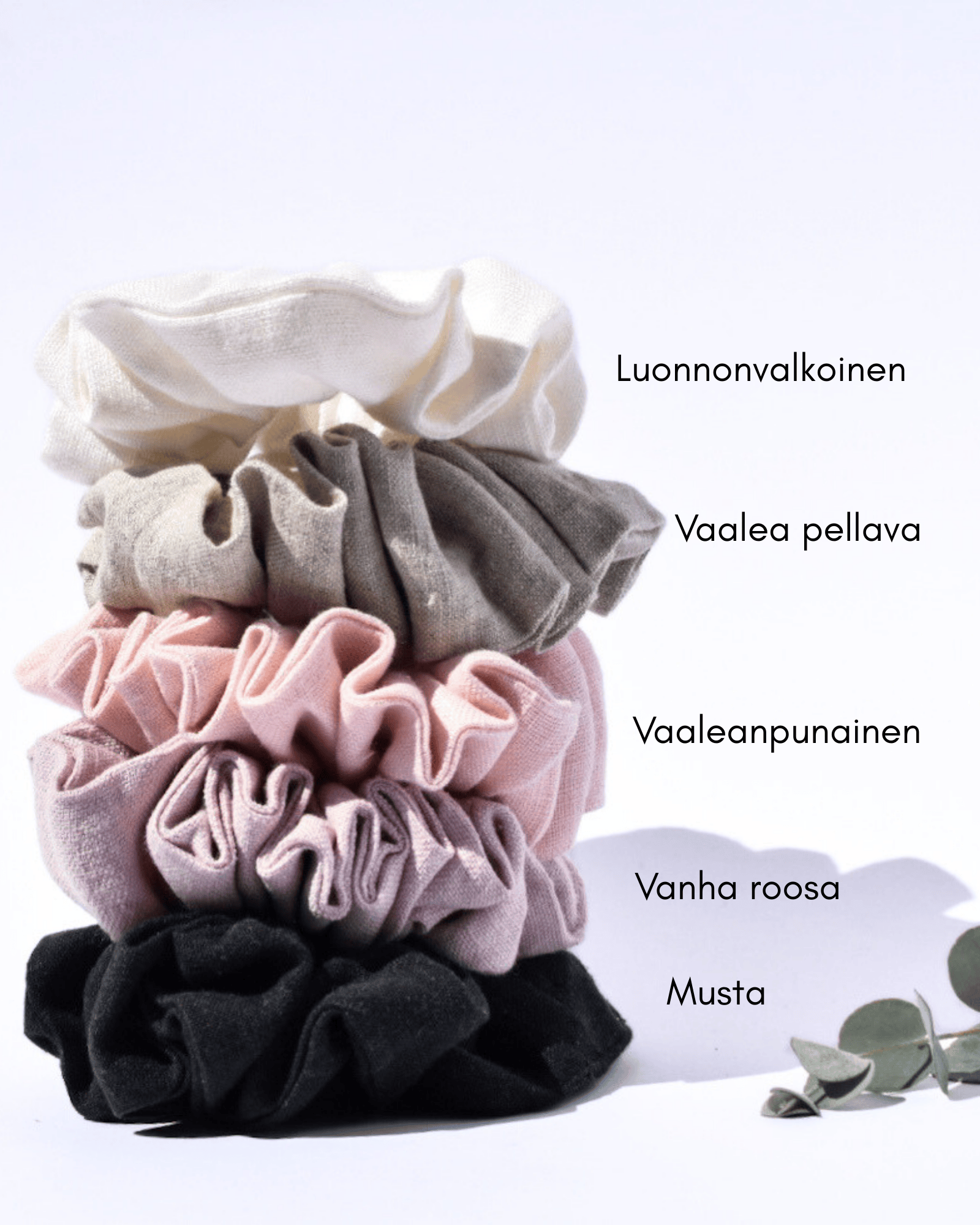 Saatavilla olevat pellavasävyt.