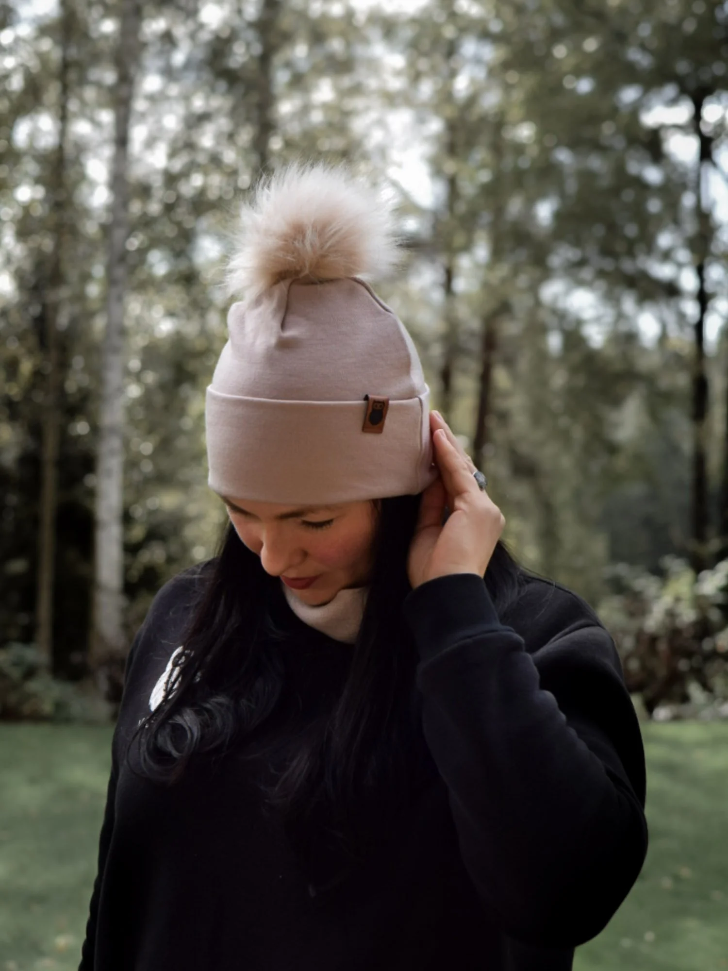 Vaalin merinovillapipo tupsulla tai nallen korvilla